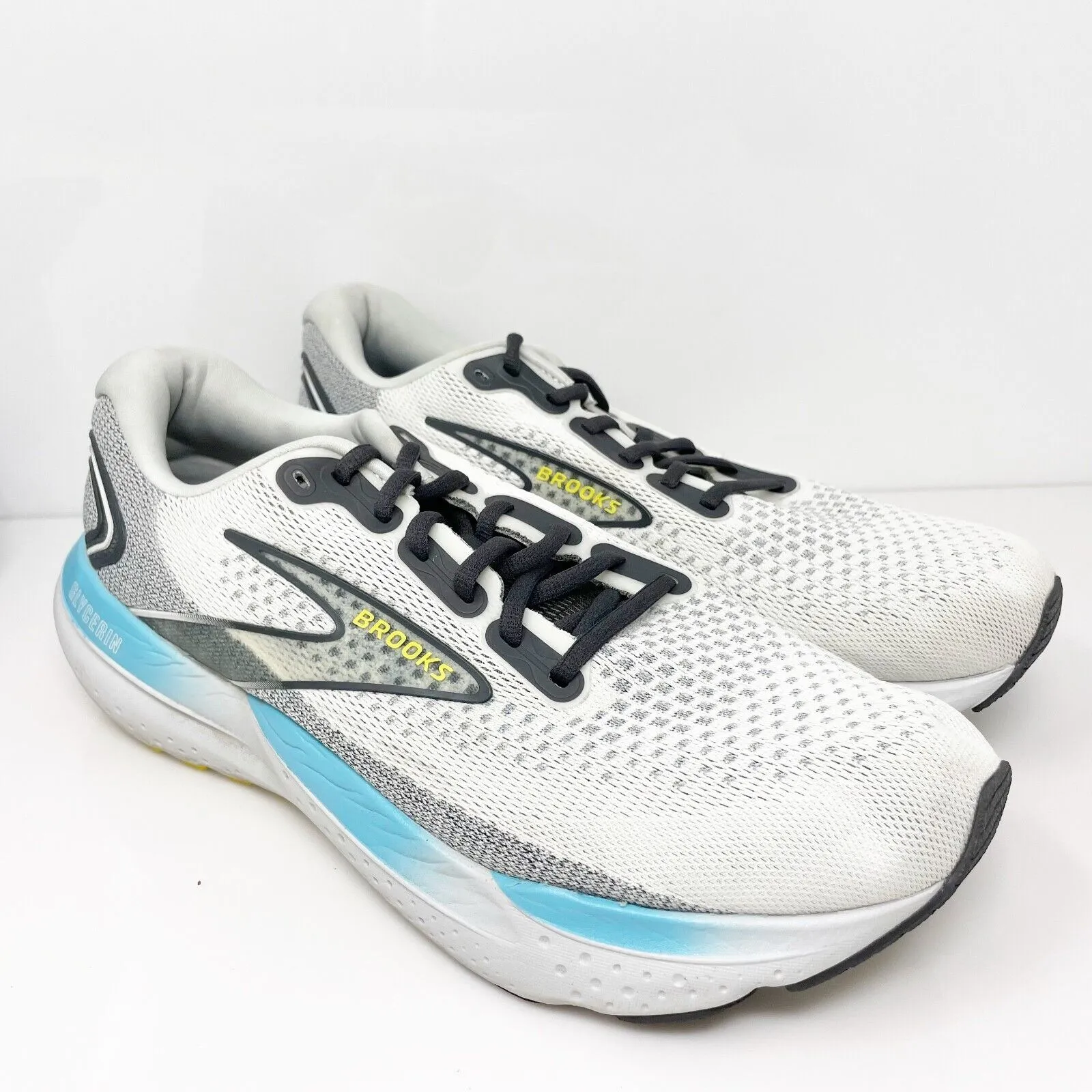 Brooks Mens Glycerin 21 1104192E184 White Running Shoes Sneakers Size 10.5 2E