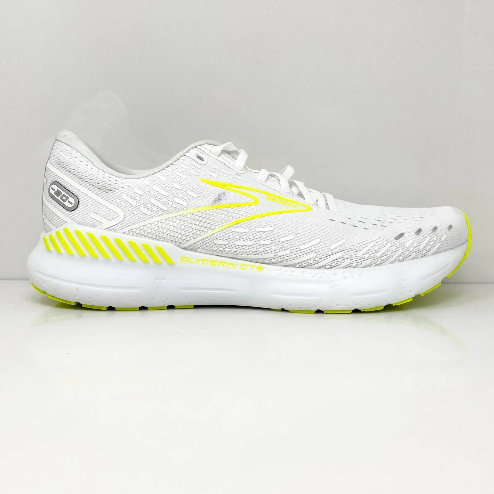 Brooks Mens Glycerin GTS 20 1103831D135 White Running Shoes Sneakers Size 10 D