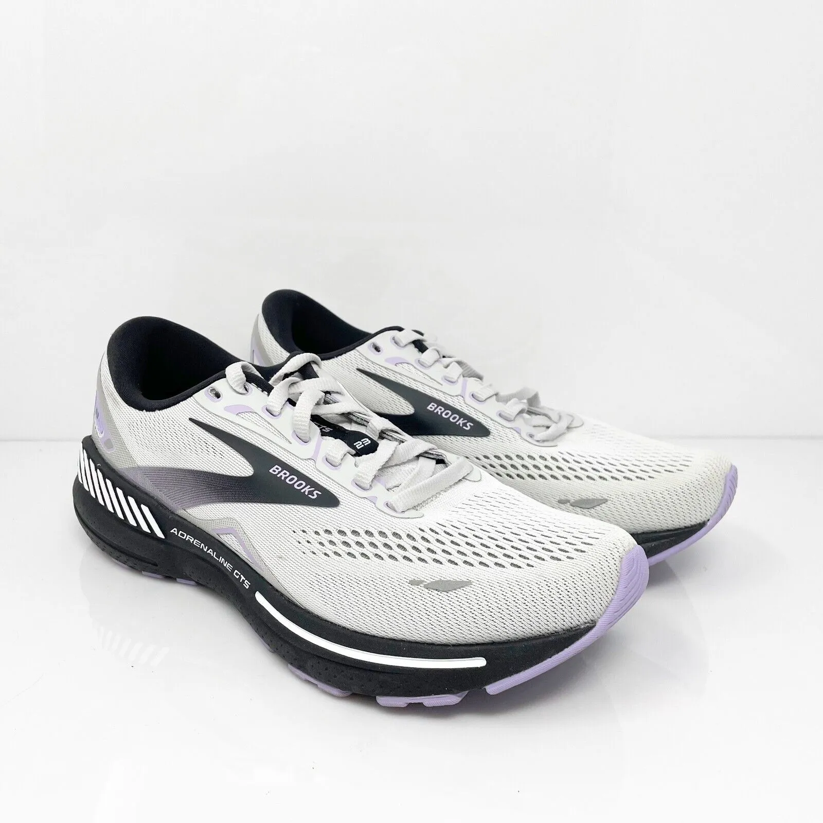 Brooks Womens Adrenaline GTS 23 1203811B039 White Running Shoes Sneakers Size 8B