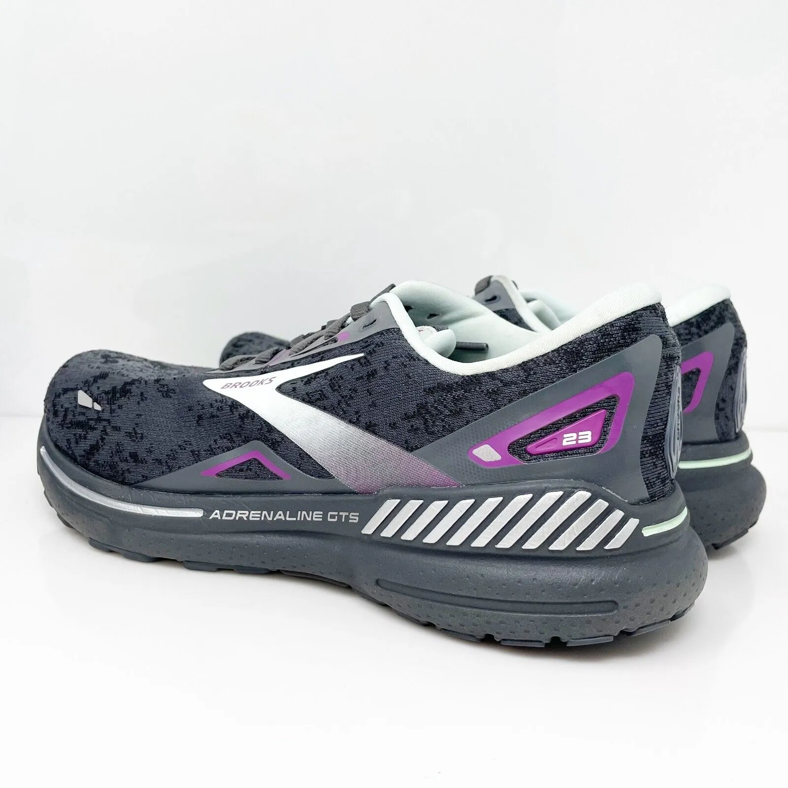 Brooks Womens Adrenaline GTS 23 1203811D072 Black Running Shoes Sneakers Sz 10 D