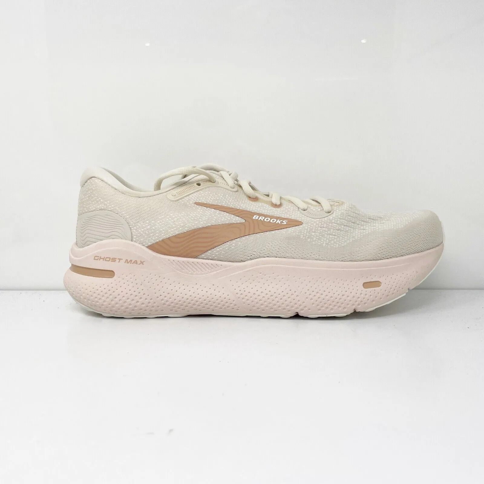 Brooks Womens Ghost Max 1203951B135 Beige Running Shoes Sneakers Size 11 B