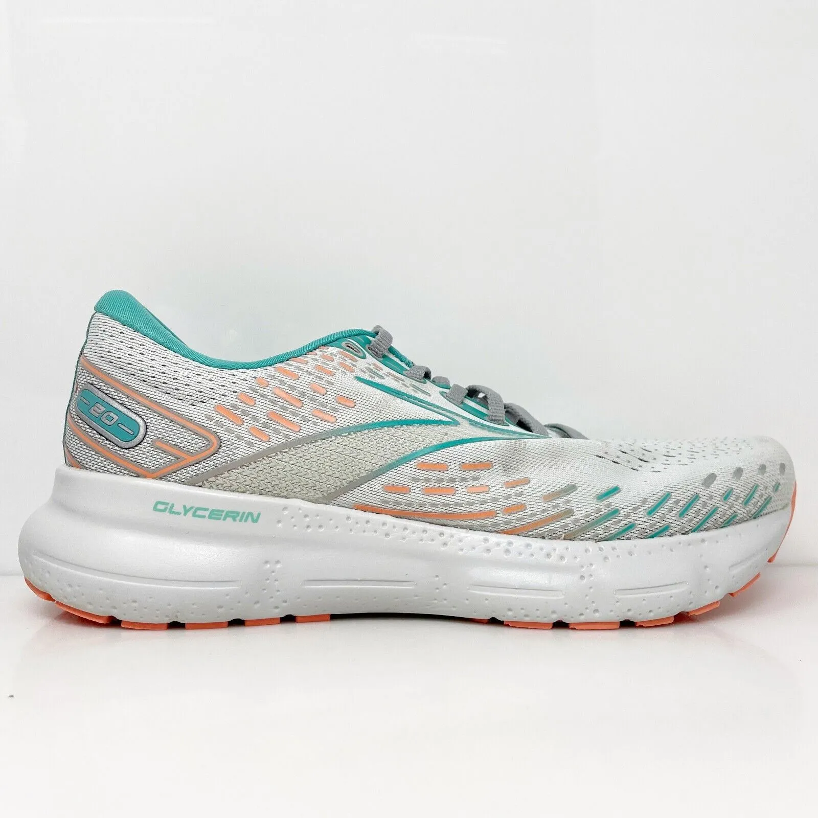 Brooks Womens Glycerin 20 1203691D061 Gray Running Shoes Sneakers Size 10 D