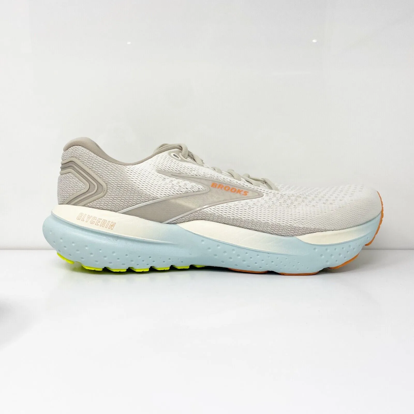 Brooks Womens Glycerin 21 1204081D195 White Running Shoes Sneakers Size 12 D