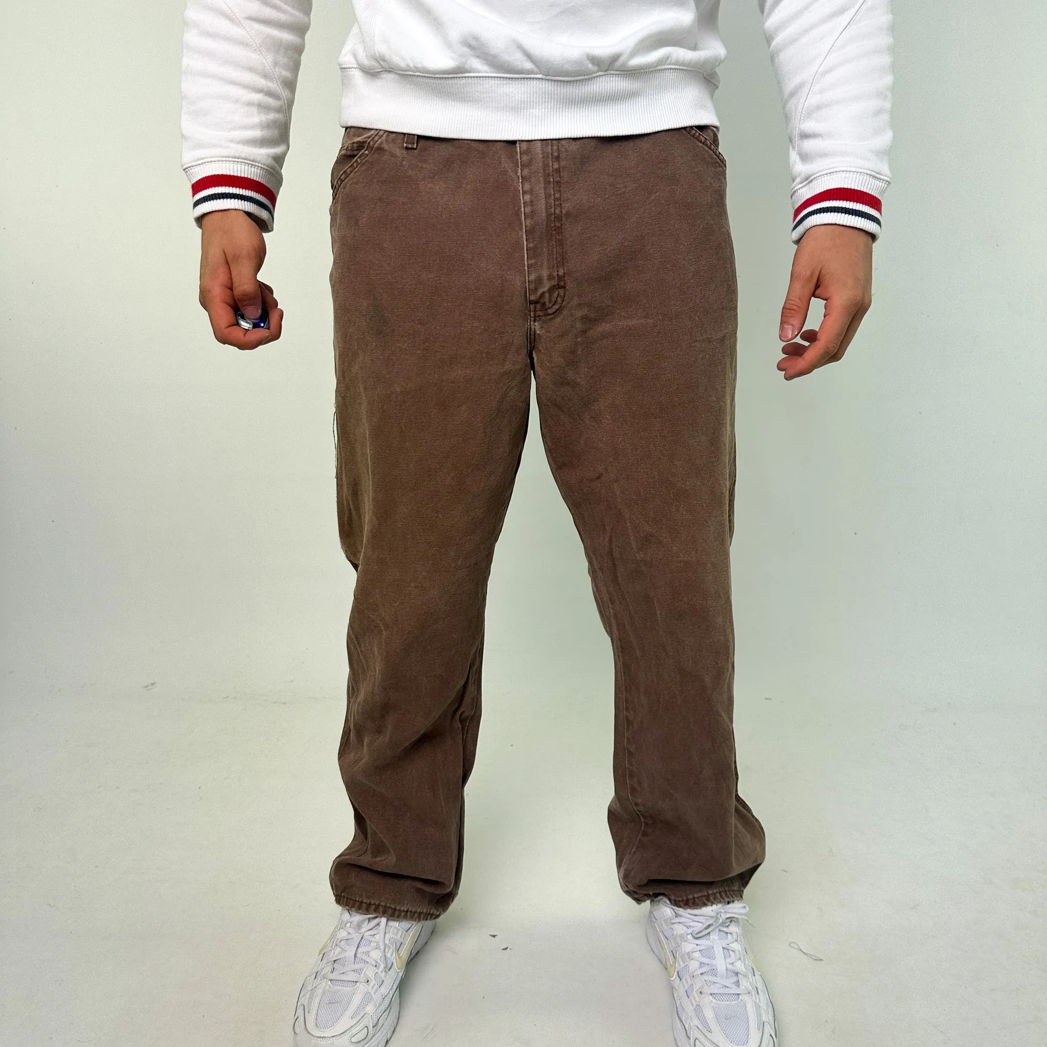 Brown 90s Dickies Cargo Skater Trousers Pants Jeans (38x30)