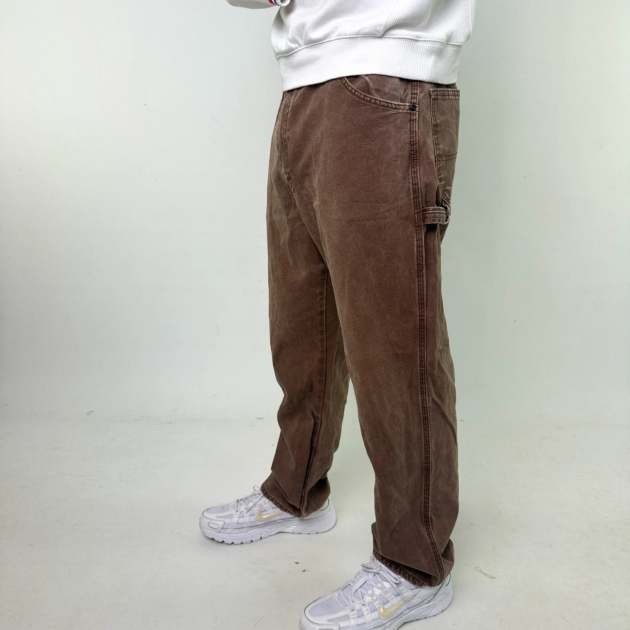 Brown 90s Dickies Cargo Skater Trousers Pants Jeans (38x30)