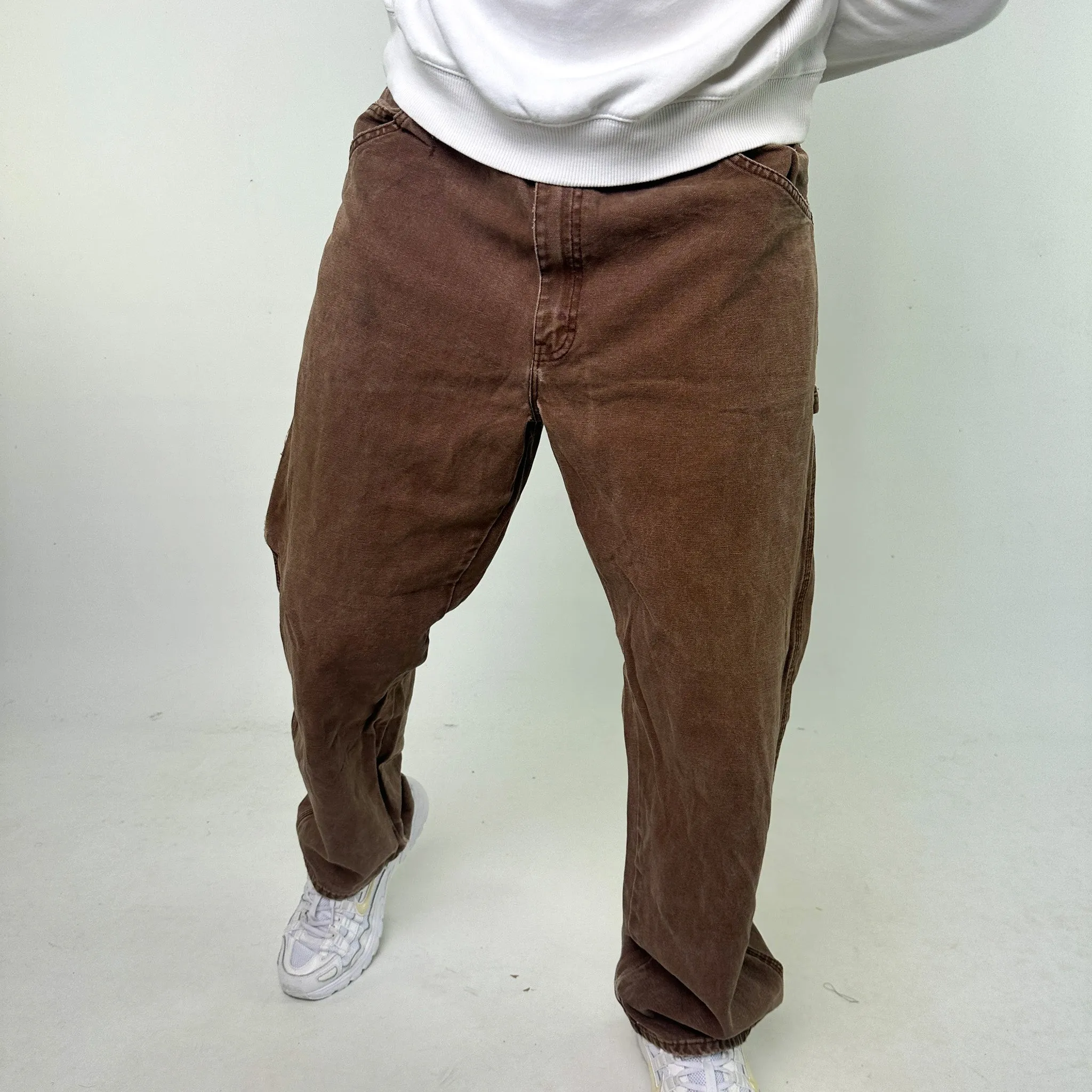 Brown 90s Dickies Cargo Skater Trousers Pants Jeans (38x30)