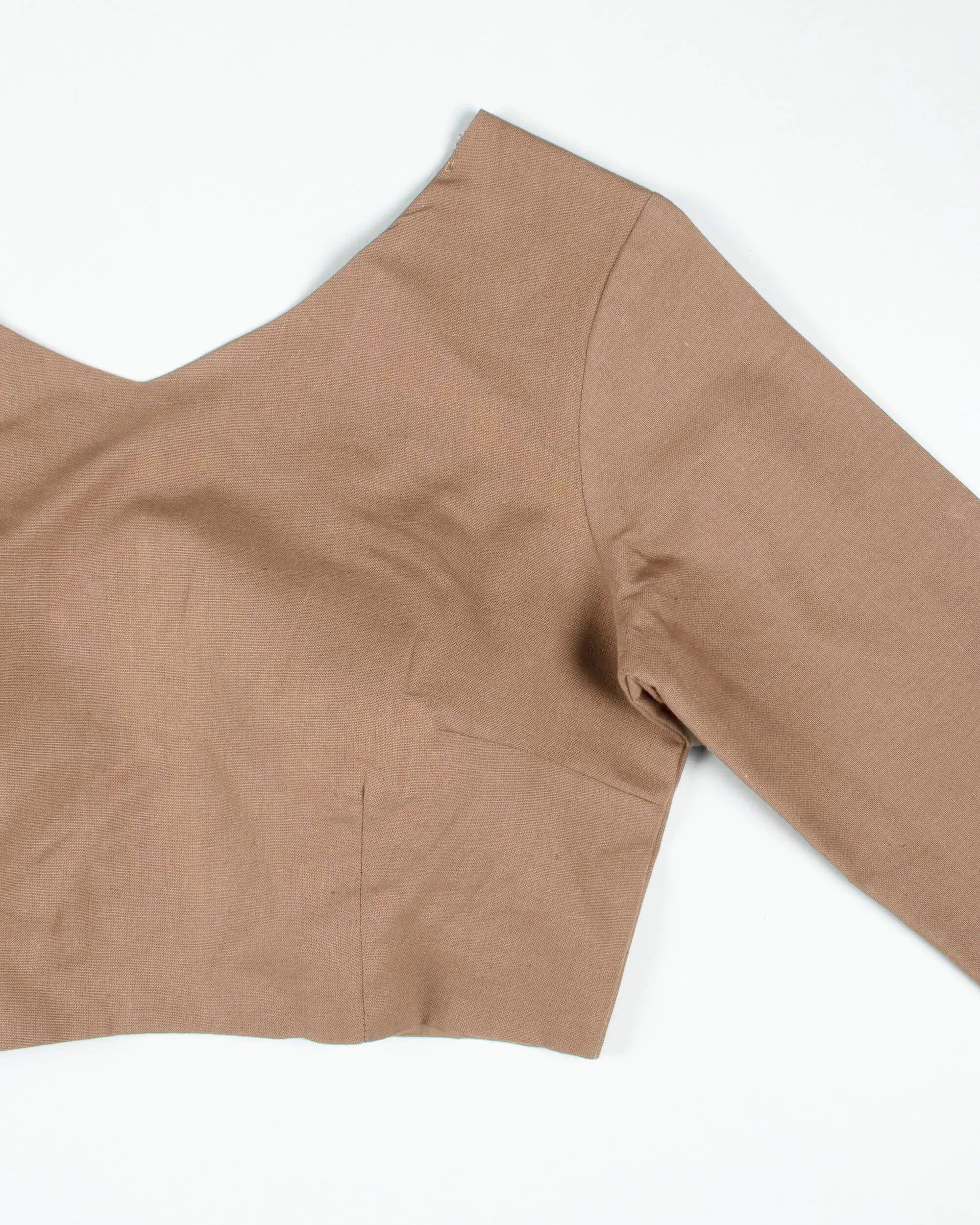 Brown Cotton Flex Blouse