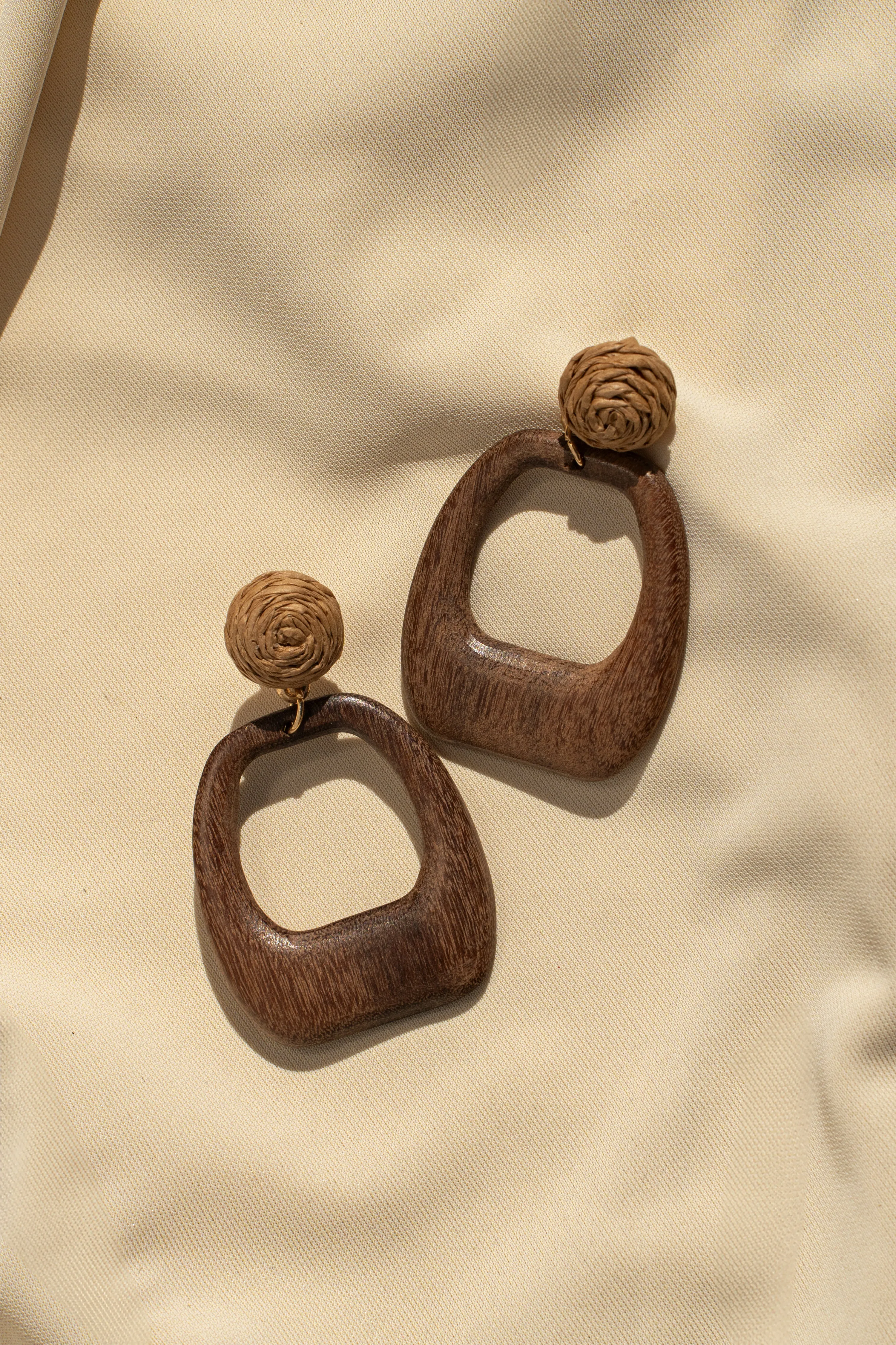 Brown Cove Wooden Earrings