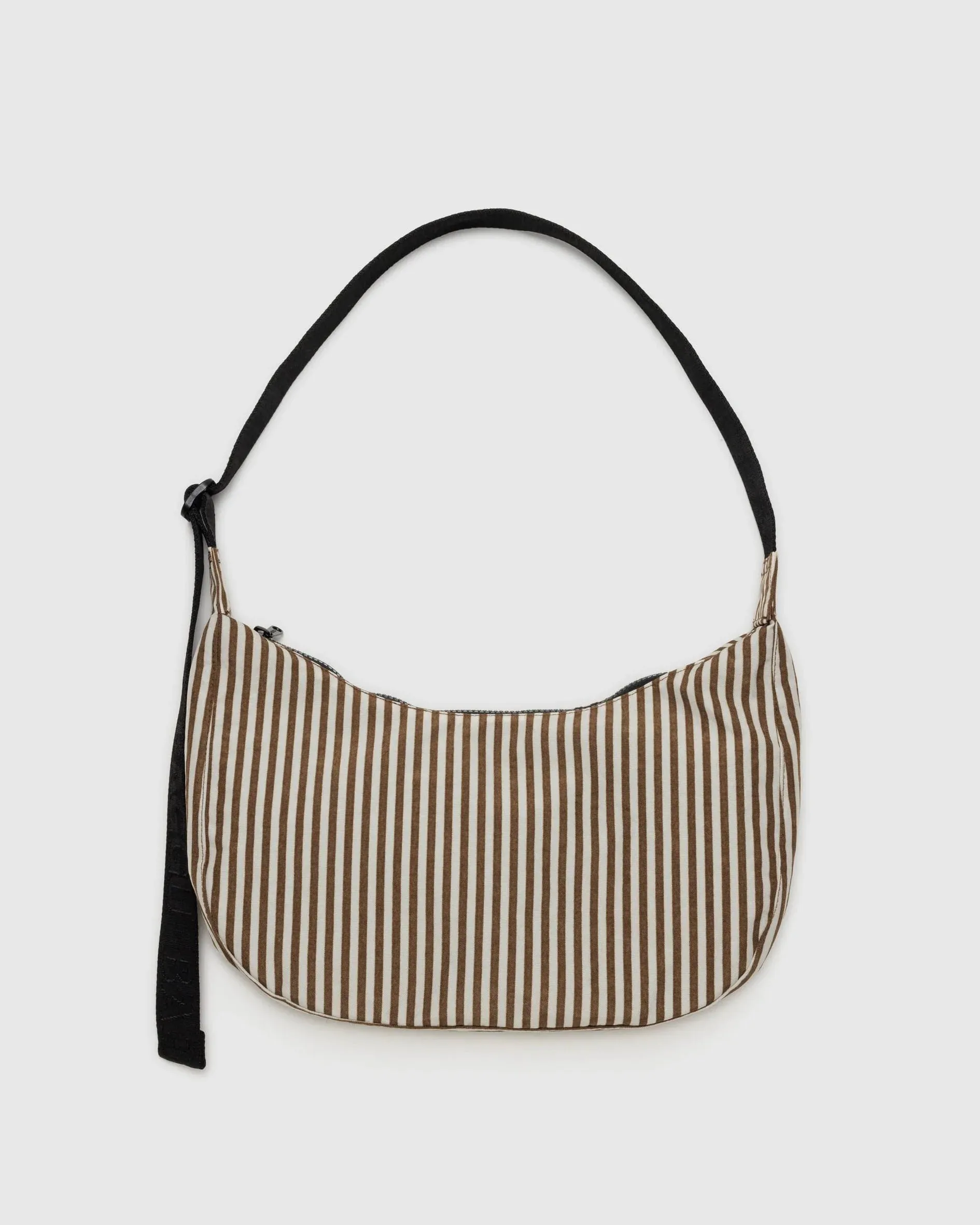 Brown Stripe Medium Crescent Bag