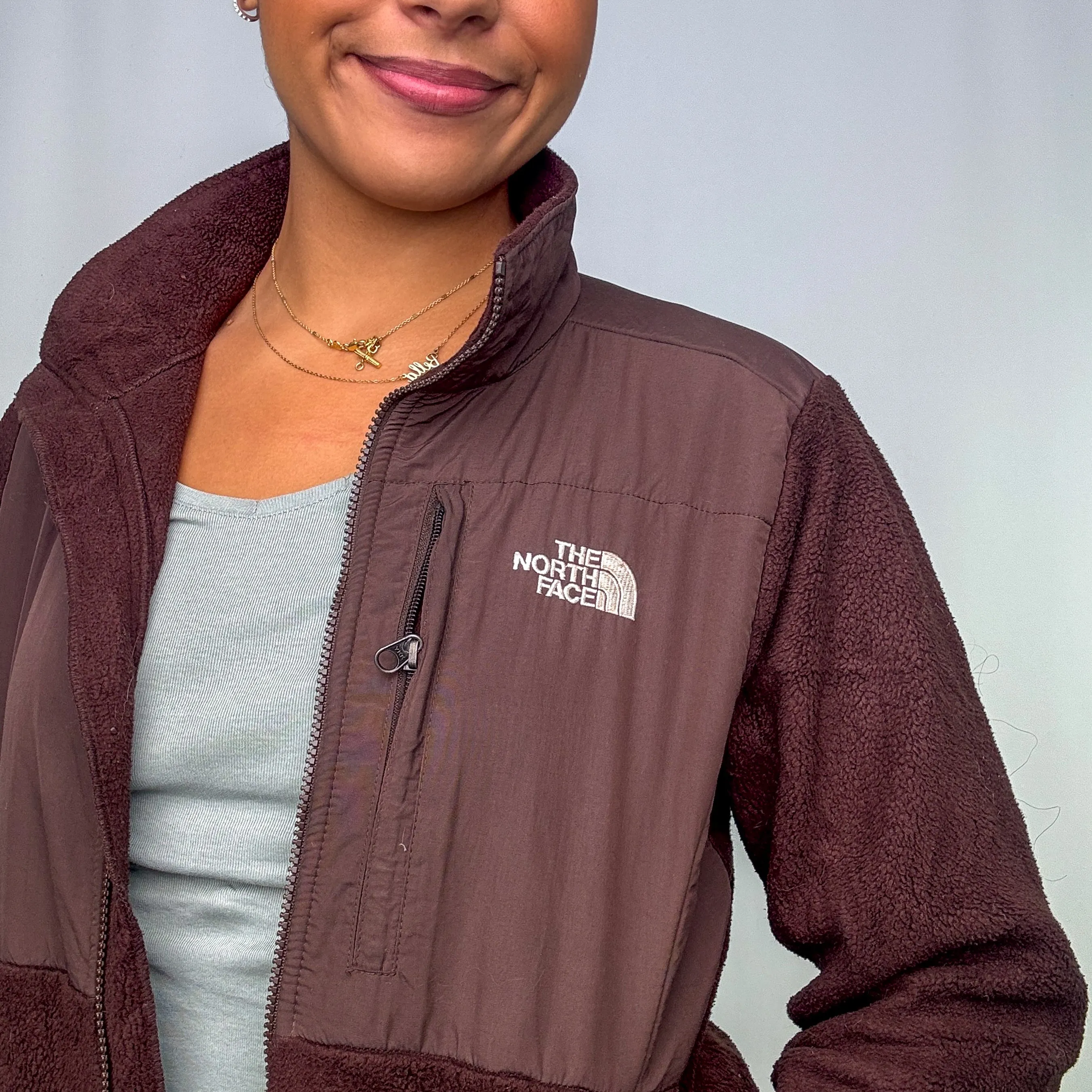 Brown y2ks The North Face Fleece (M)