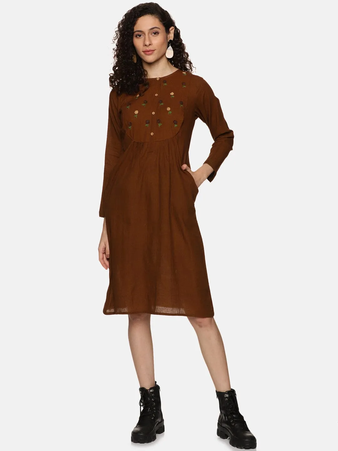 ‘Bruna’ Vintage brown dress