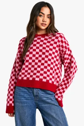 Brushed Knit Flannel Crop Sweater