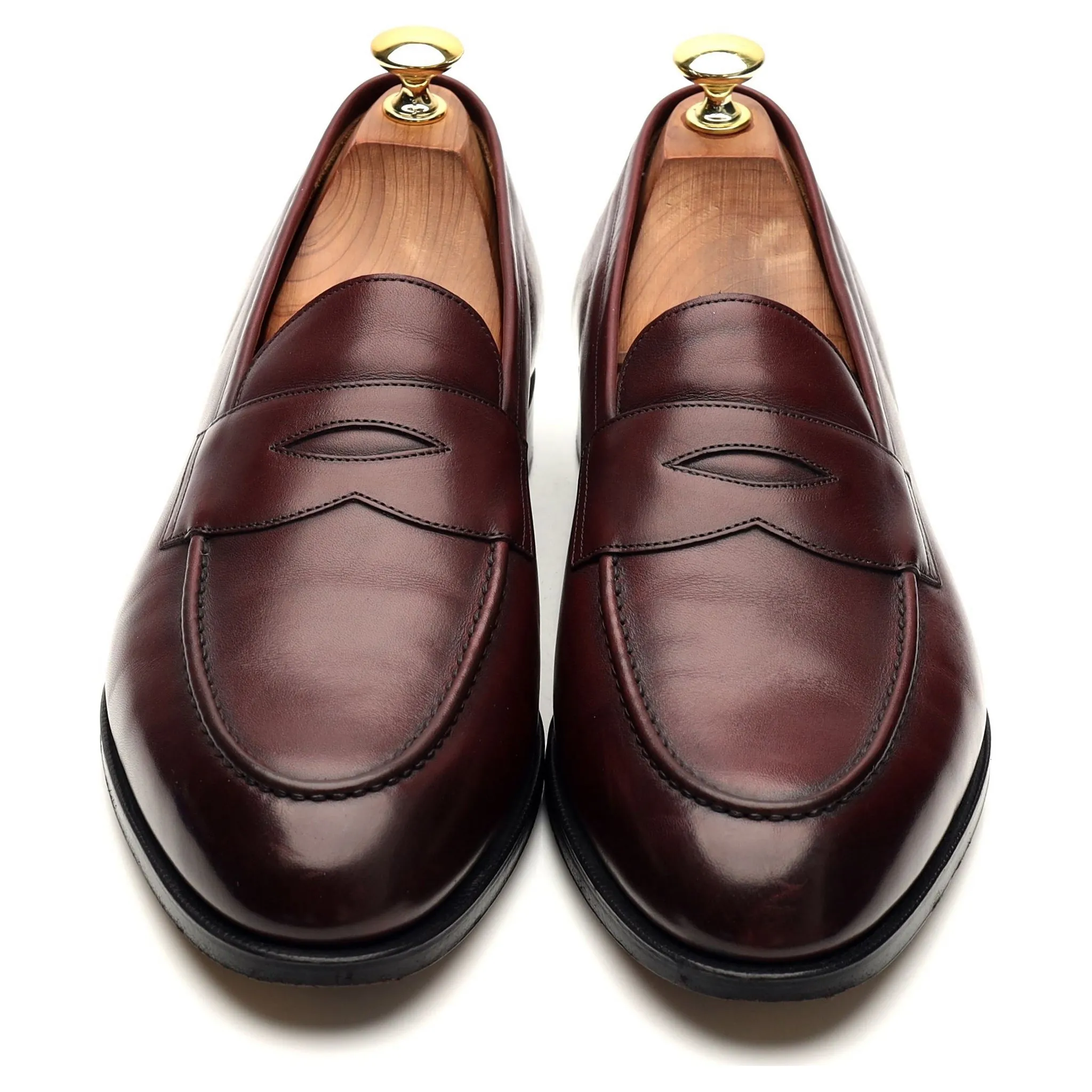 'Burford' Burgundy Leather Loafers UK 8.5 E