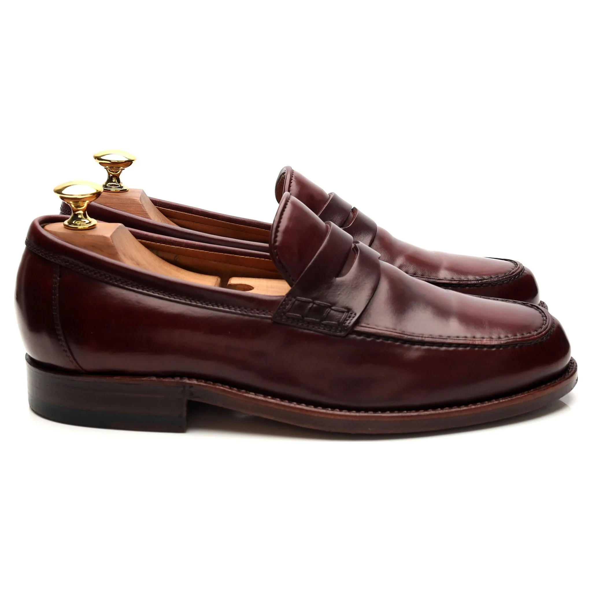 Burgundy Cordovan Leather Loafers UK 6