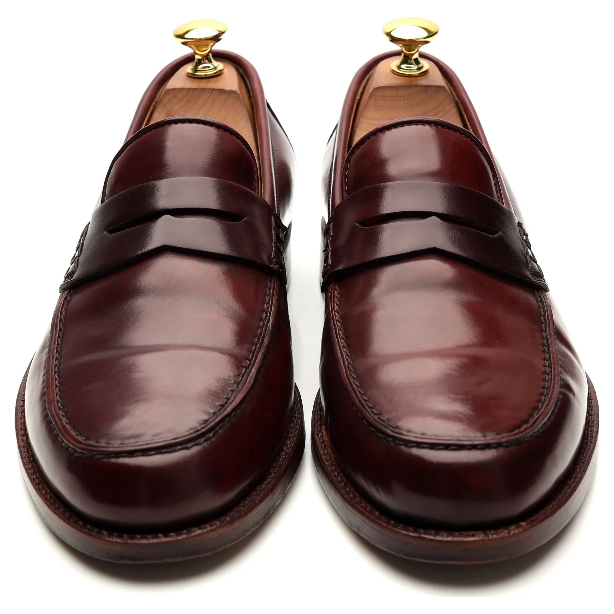 Burgundy Cordovan Leather Loafers UK 6