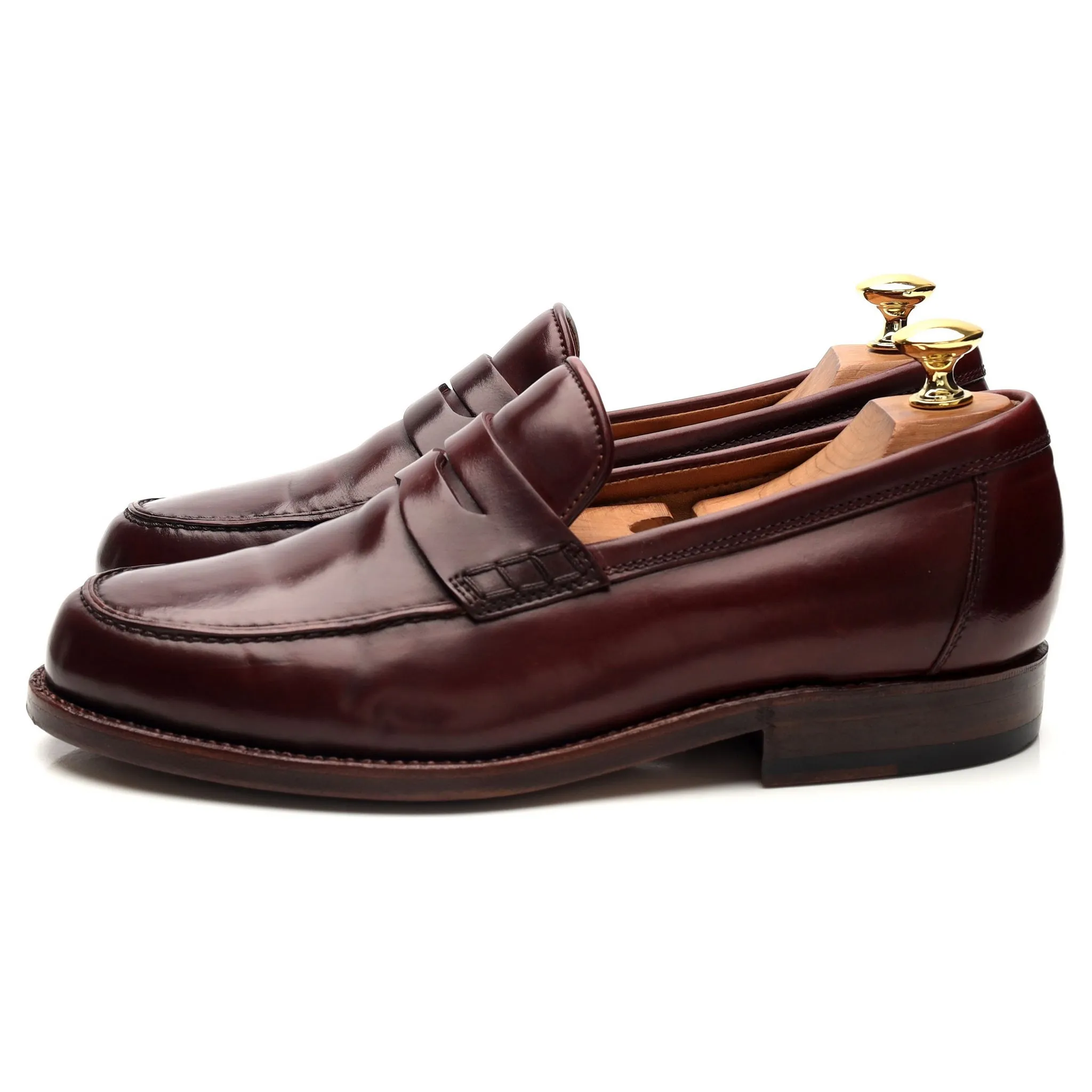 Burgundy Cordovan Leather Loafers UK 6