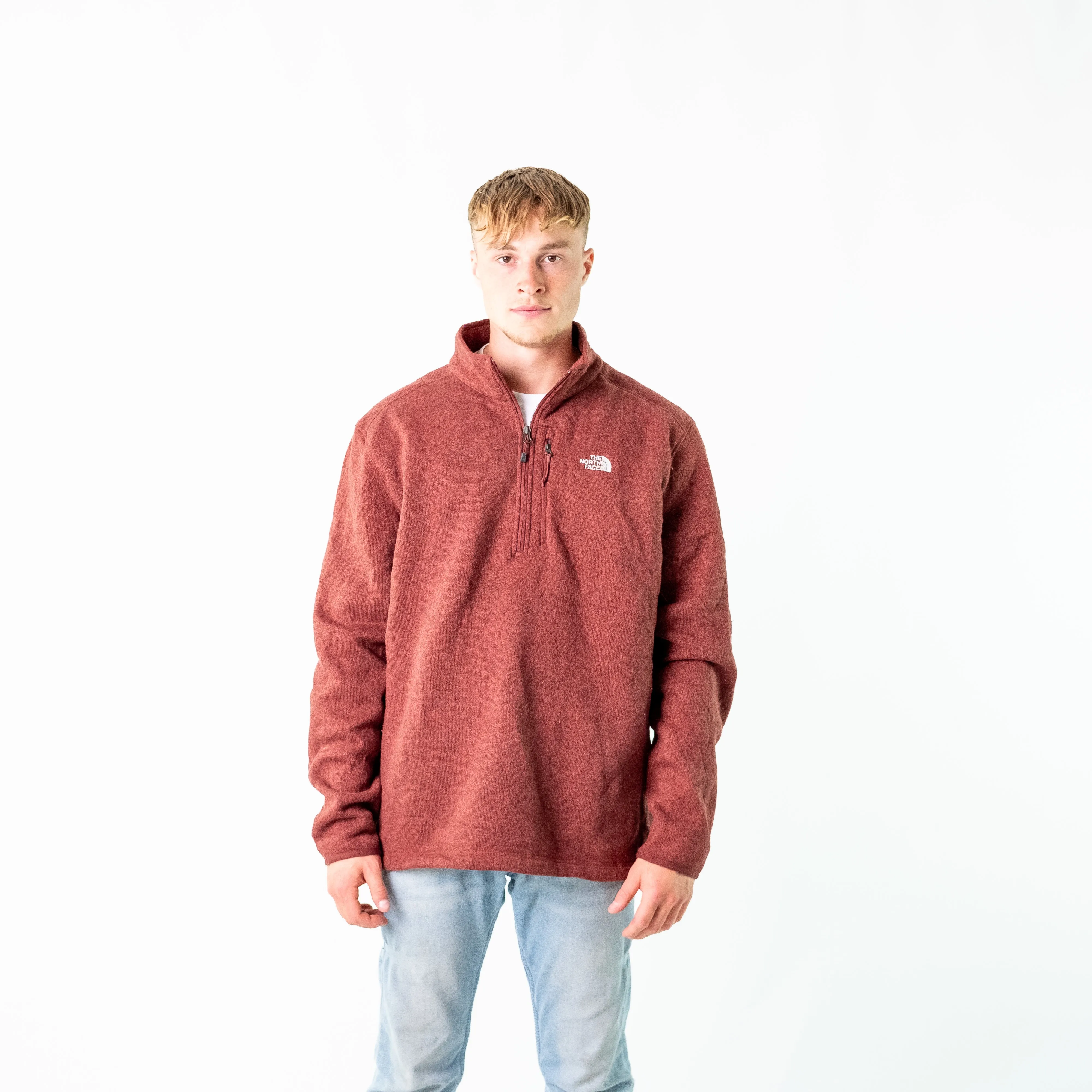 Burgundy Red 90s The North Face Fleece (XXL)