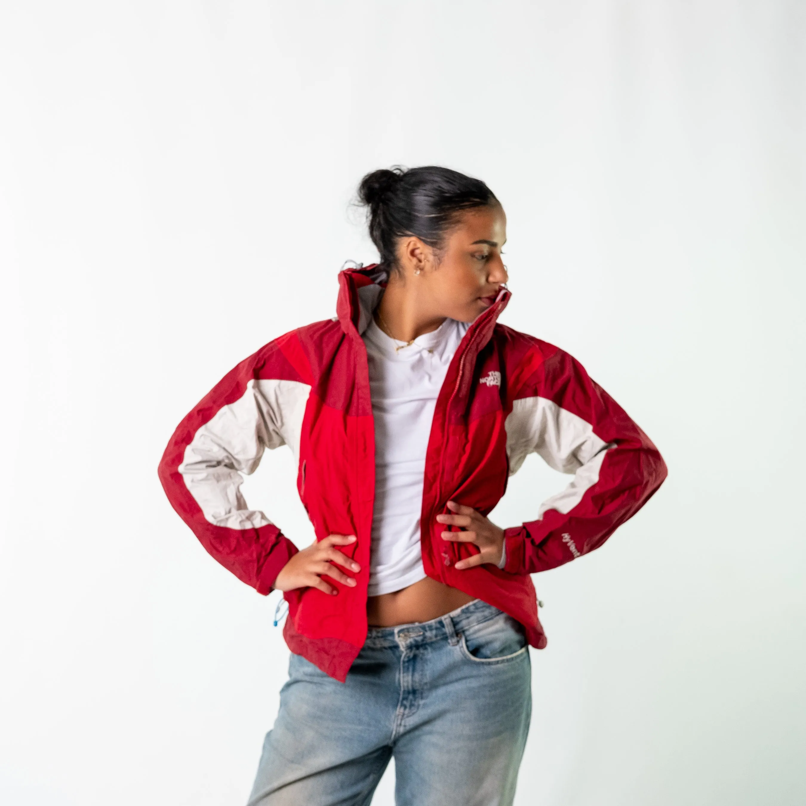 Burgundy Red y2ks The North Face Light Rain Jacket (S)