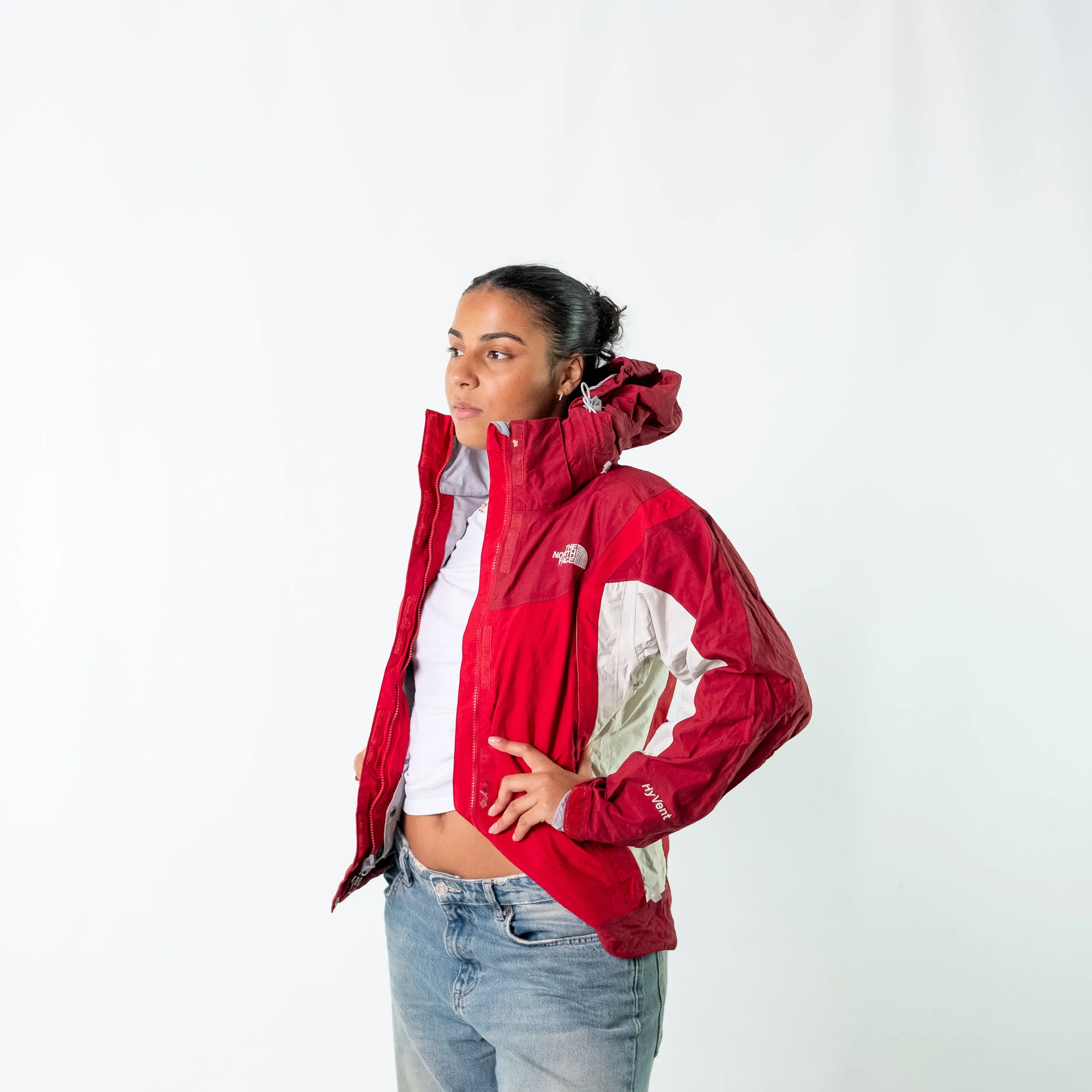 Burgundy Red y2ks The North Face Light Rain Jacket (S)