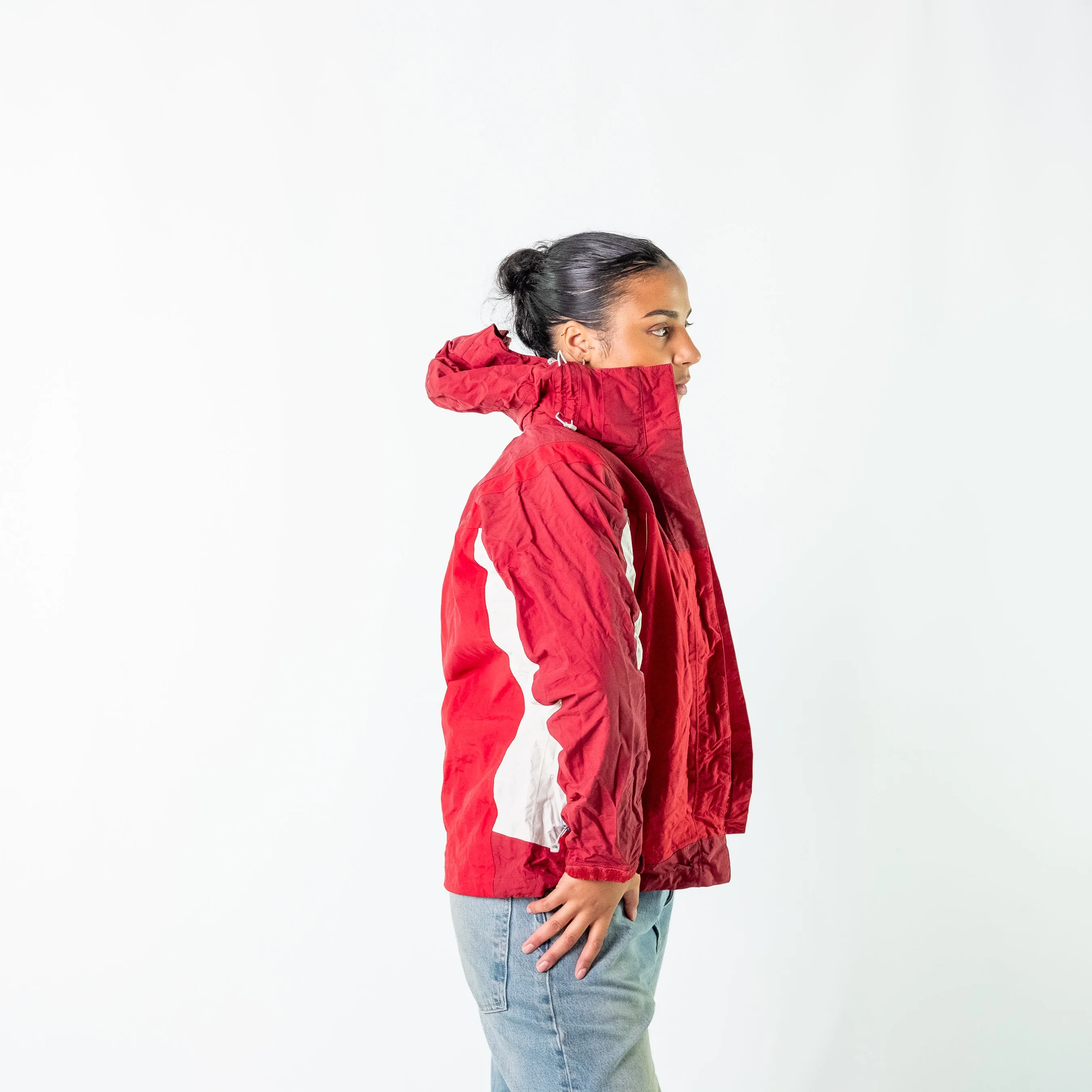 Burgundy Red y2ks The North Face Light Rain Jacket (S)