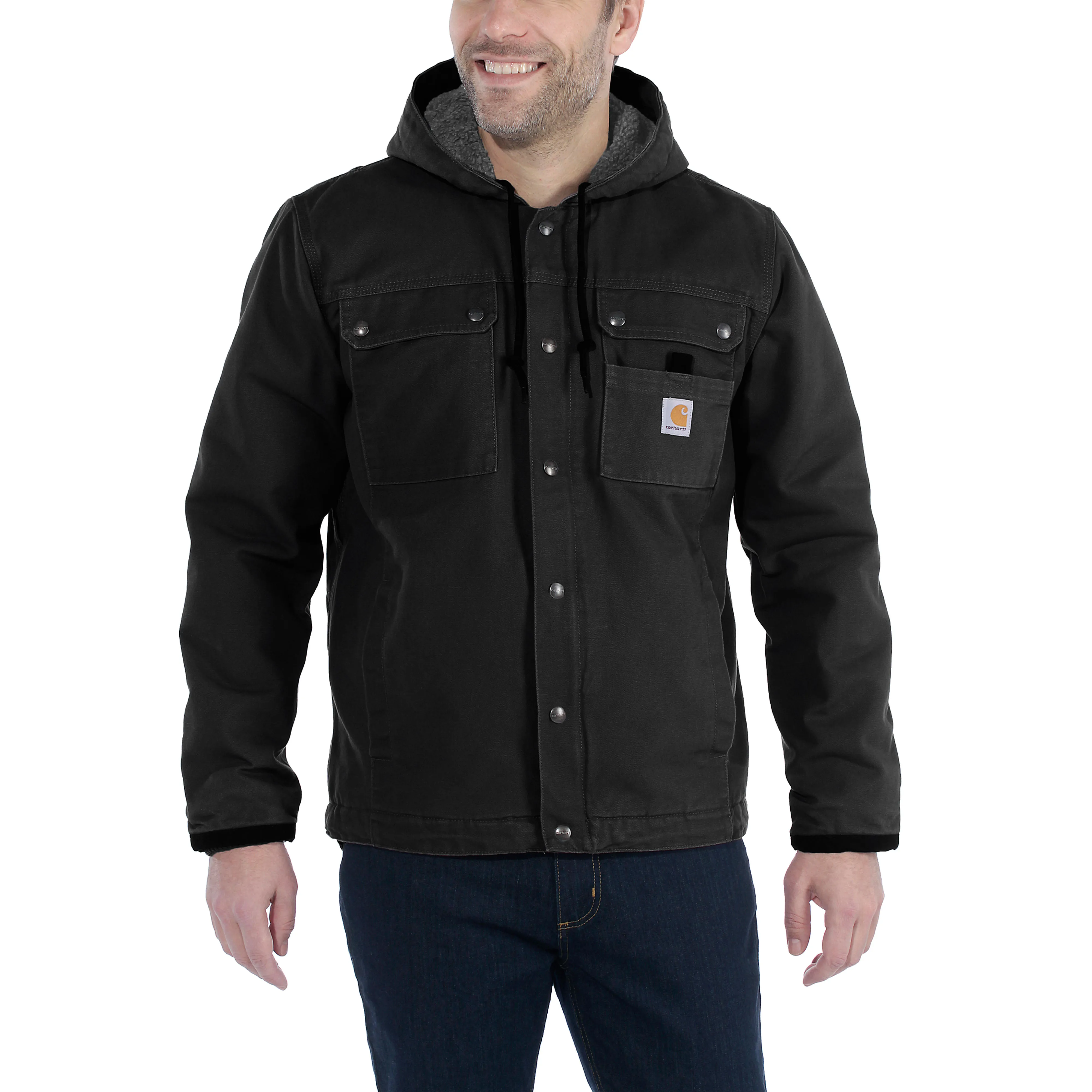 Carhartt Bartlett Relaxed Fit Sherpa-Lined Utility Jacket Black