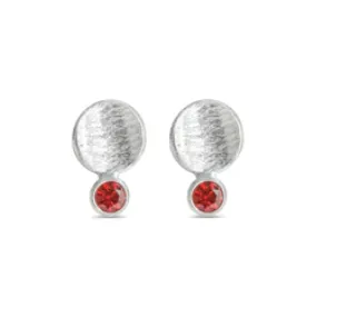 Cassi Studs w/ Red Orange Citrine