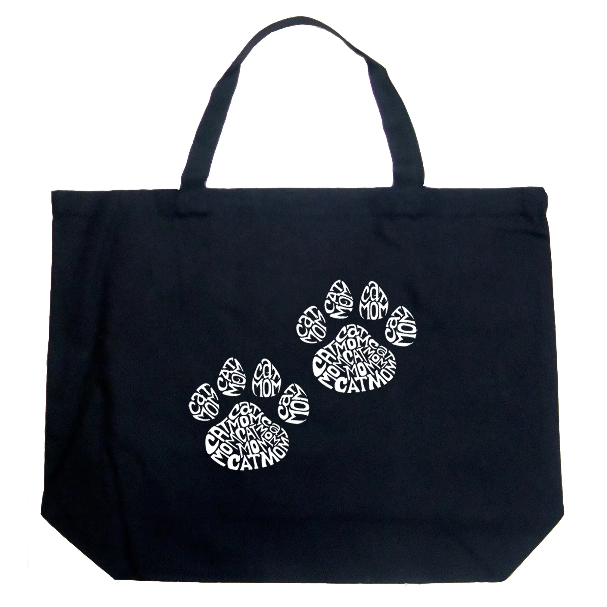 Cat Mom  - Large Word Art Tote Bag