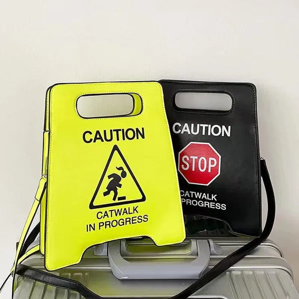 Caution Catwalk In Progress Handheld Tote Bag