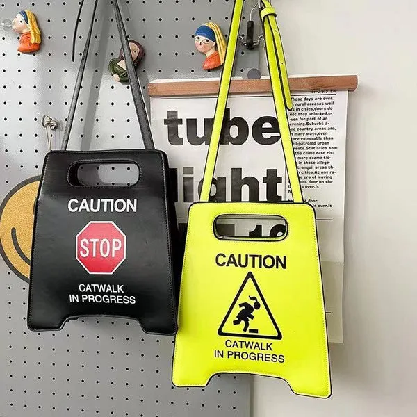 Caution Catwalk In Progress Handheld Tote Bag