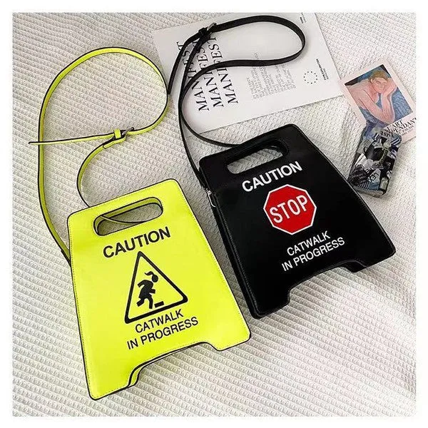 Caution Catwalk In Progress Handheld Tote Bag