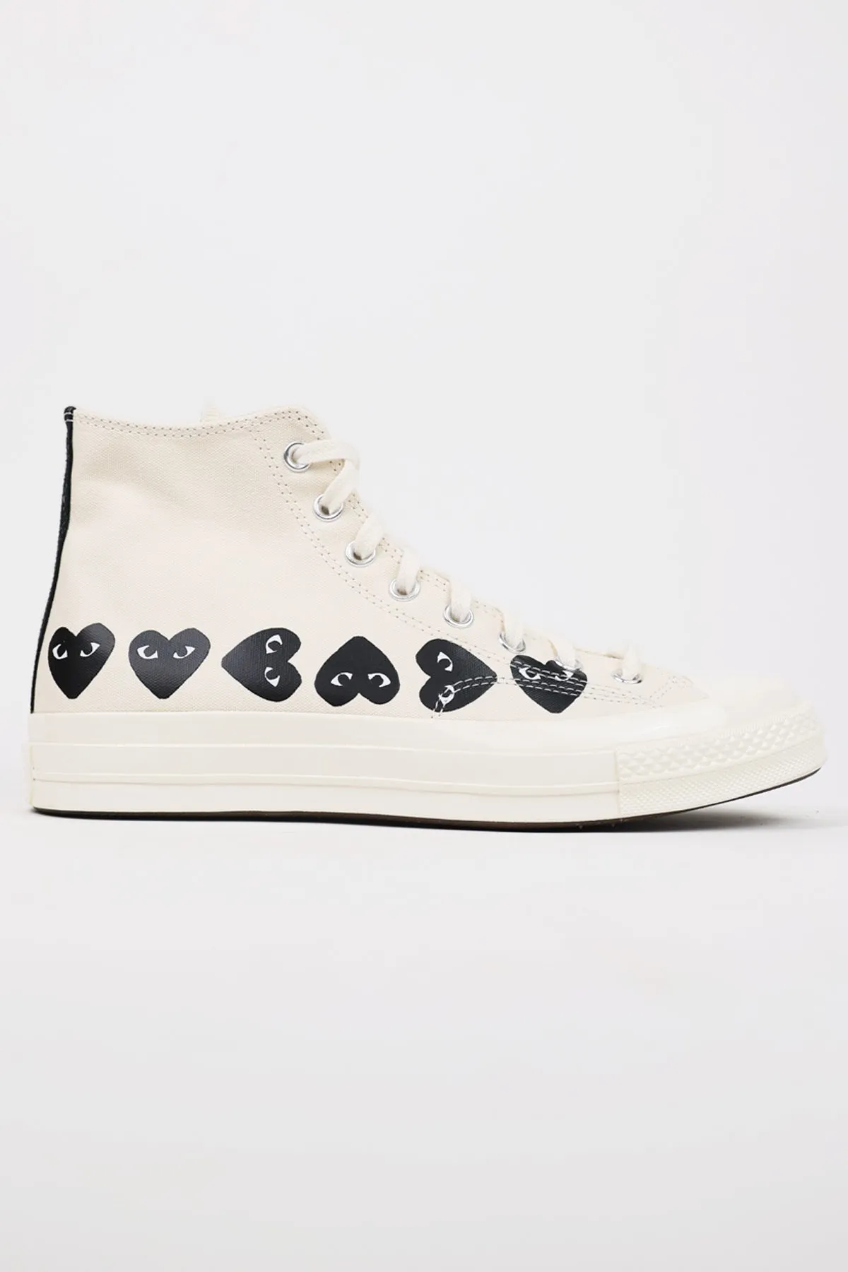 CdG PLAY x Converse Chuck Taylor Hi - White/Black Hearts
