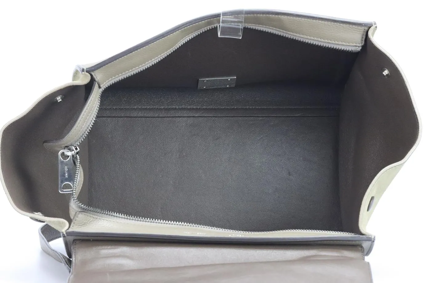CELINE TRAPEZE SMALL SUEDE AND LEATHER TOTE BAG