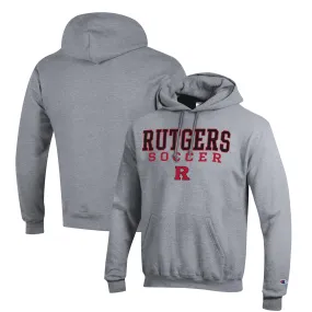 Champion Rutgers Scarlet Knights Gray Soccer Stack Logo Powerblend Pullover Hoodie