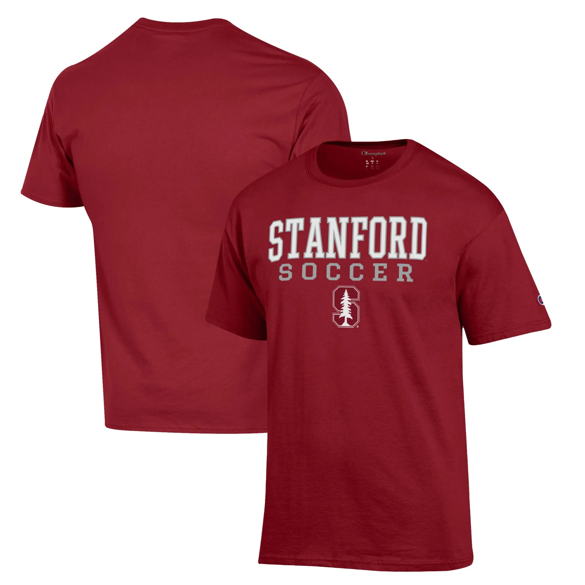 Champion Stanford Cardinal Cardinal Soccer Stack Logo T-Shirt