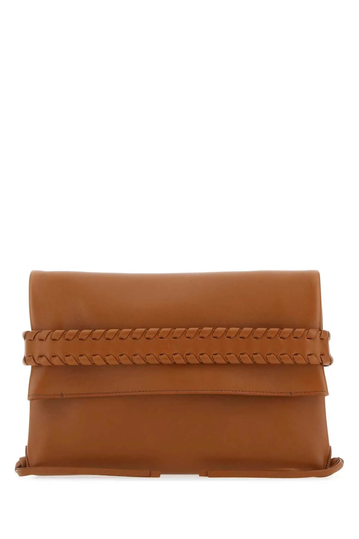 Chloe Caramel Leather Mony Clutch