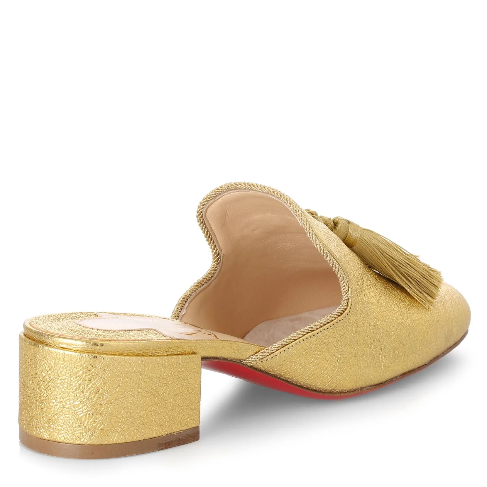 Christian Louboutin Barry 35 metallic gold leather mules