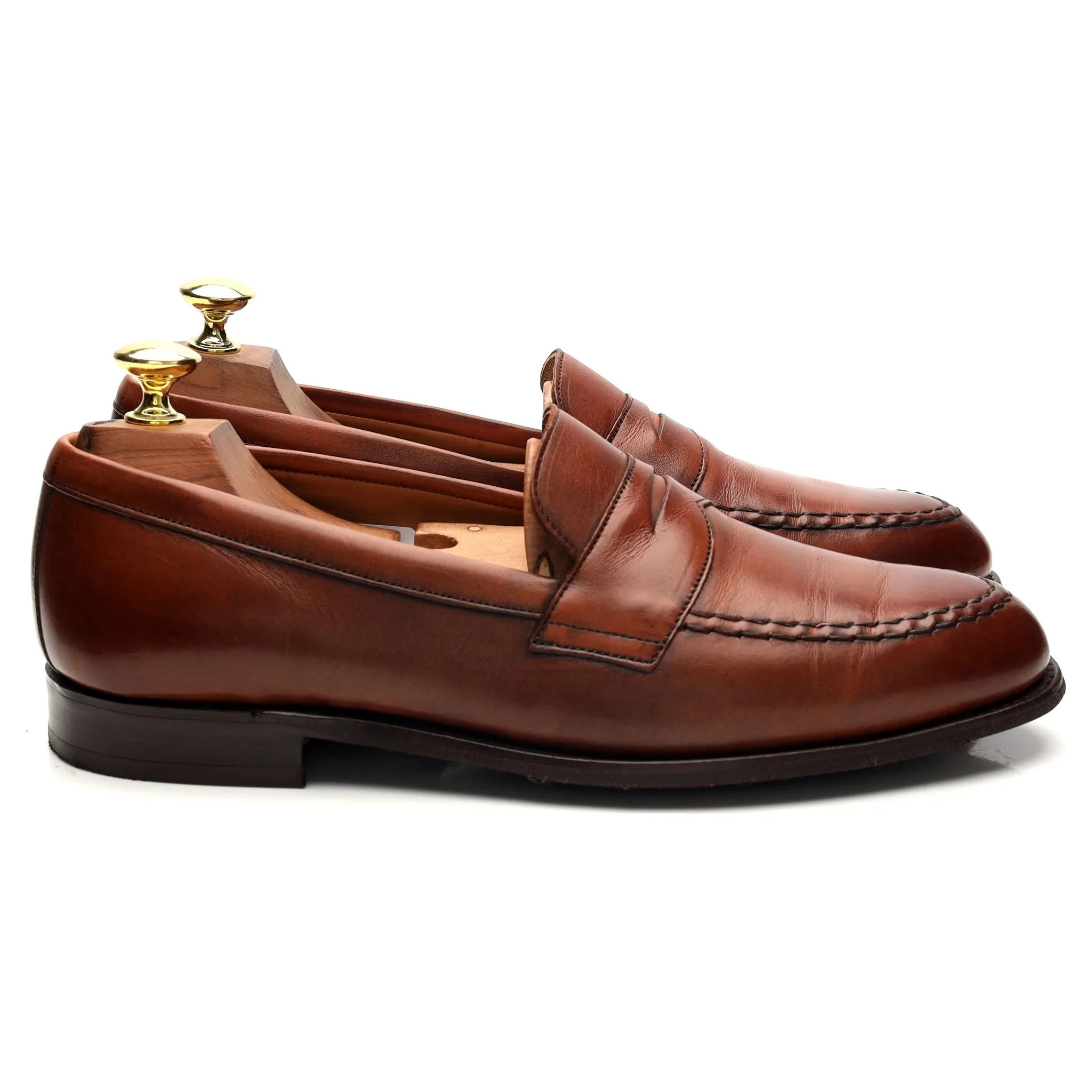 'Churchill' Tan Brown Leather Loafers UK 7 F