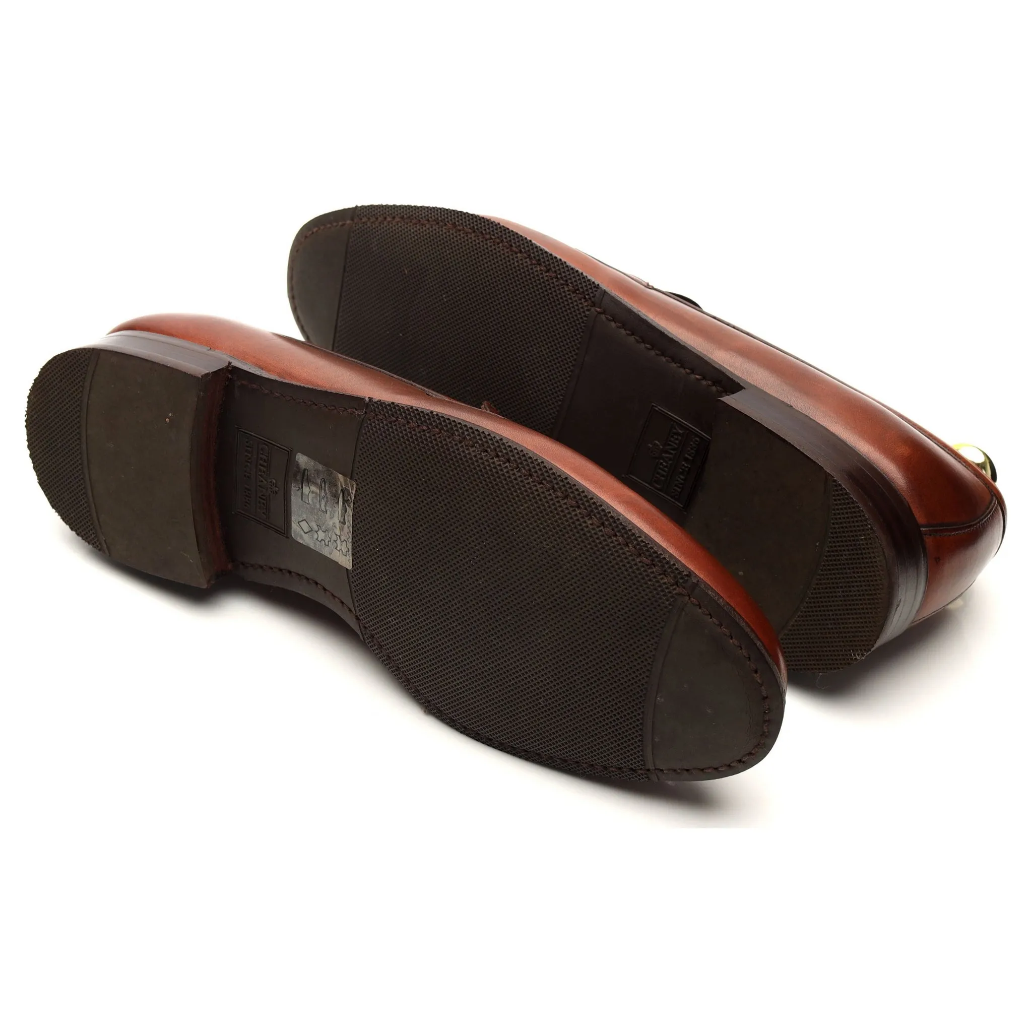 'Churchill' Tan Brown Leather Loafers UK 7 F