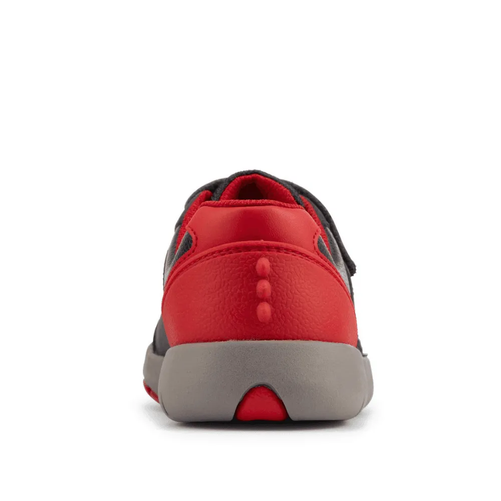 Clarks Boy's Rex Play Navy & Red Leather Shoe