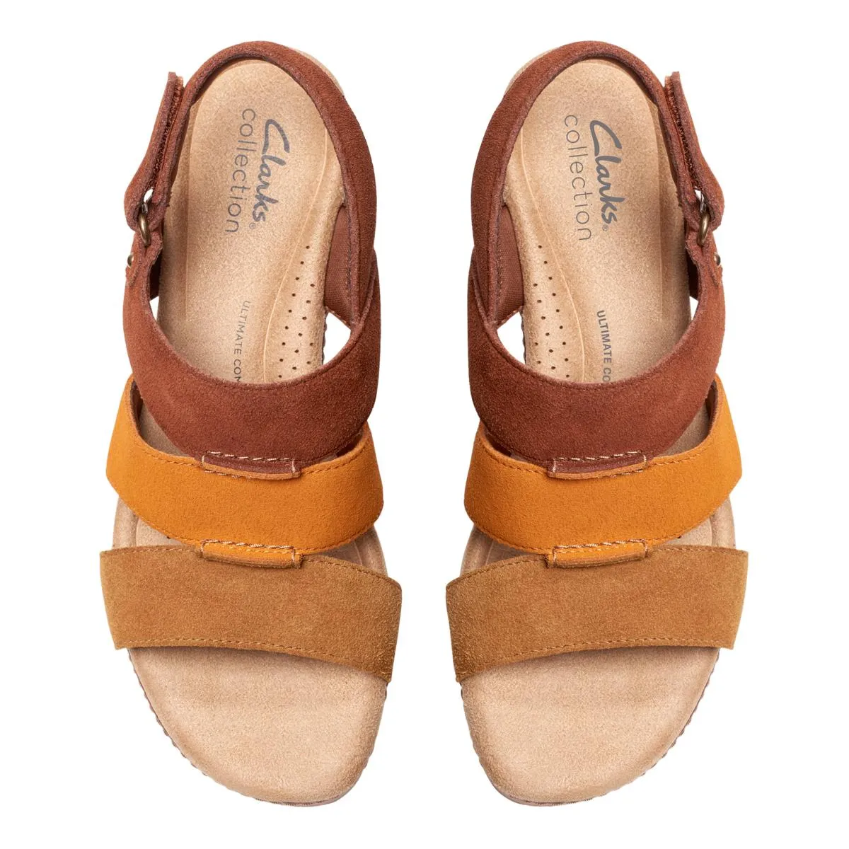      Clarks Collection Seannah Glow Suede Wedge Sandal     