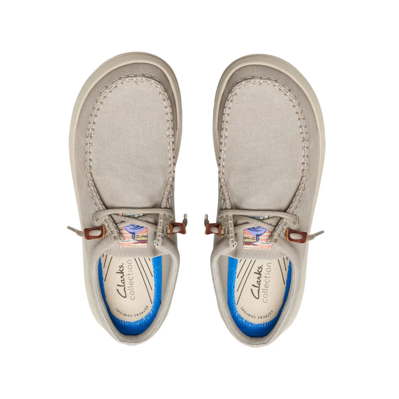 CLARKS DRIFTLITE SURF SLIP ON MOC LIGHT GREY TEXTURED - MENS