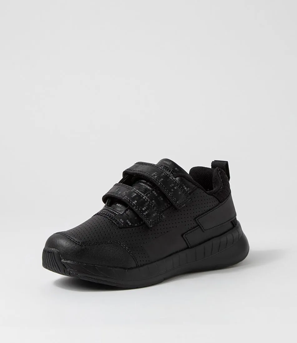 CLARKS Hero Jnr Adj E Mc Black Synthetic Leather Sneakers