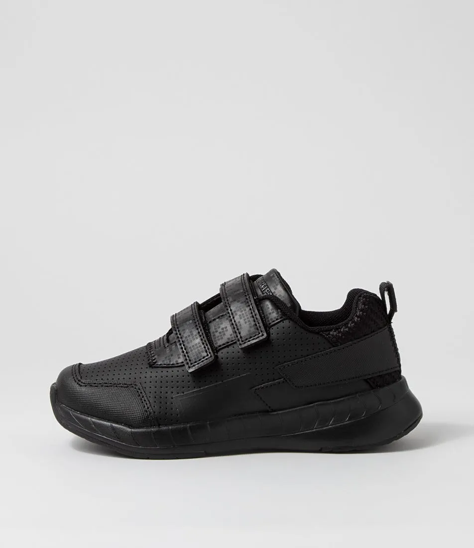 CLARKS Hero Jnr Adj E Mc Black Synthetic Leather Sneakers