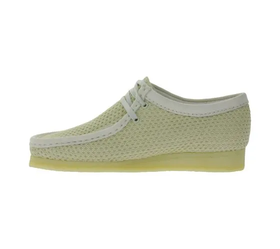 Clarks Wallabee sneakers stringate da uomo in rete con scarpe basse in vera pelle 26175849 beige