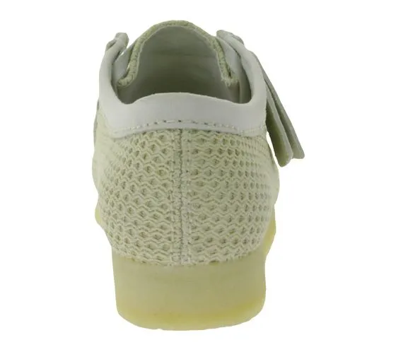 Clarks Wallabee zapatillas de deporte de malla con cordones para hombre con zapatos bajos de cuero auténtico 26175849 beige