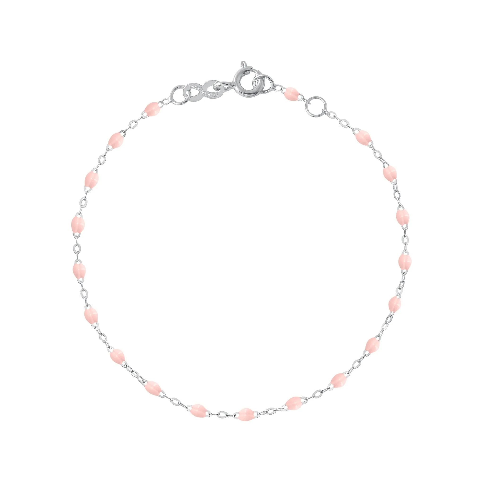 Classic Gigi Baby Pink bracelet, White Gold, 5.9