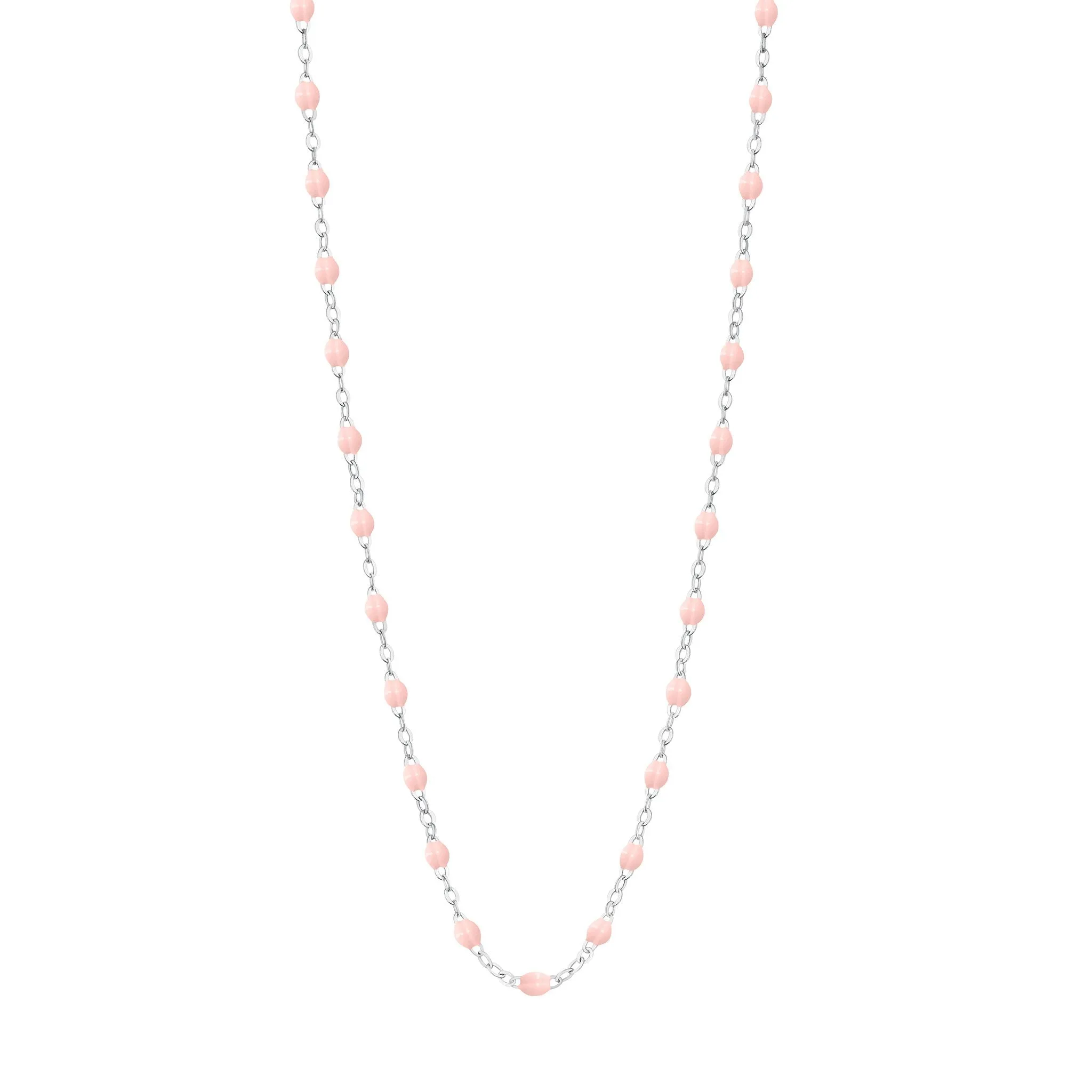 Classic Gigi Baby Pink necklace, White Gold, 19.7