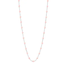 Classic Gigi Baby Pink necklace, White Gold, 19.7