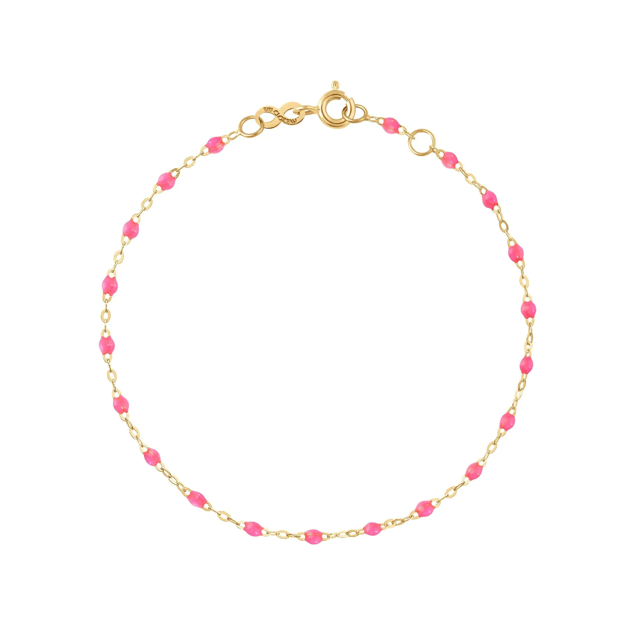 Classic Gigi Pink Anklet, Yellow Gold, 9.4