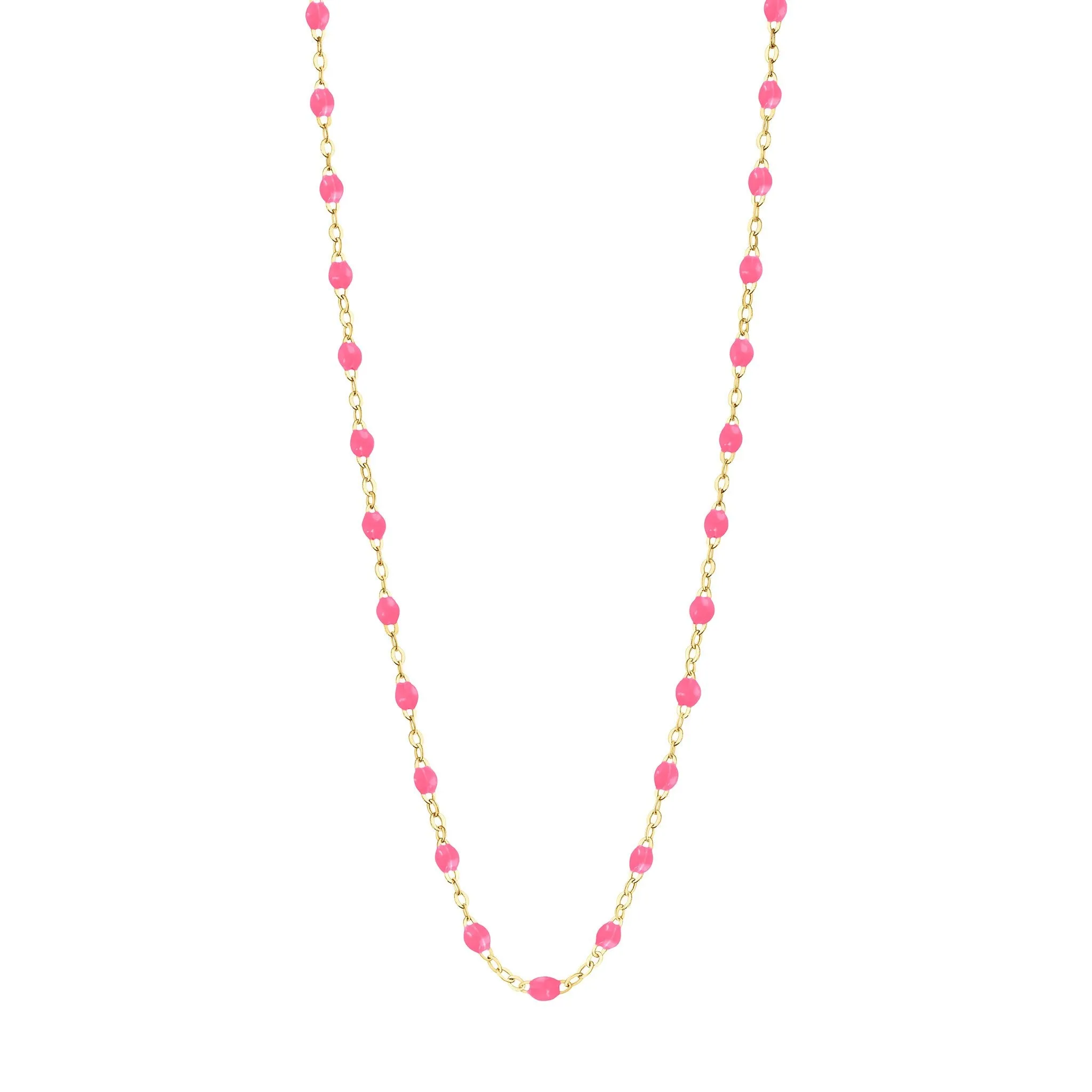 Classic Gigi Pink necklace, yellow gold, 16.5